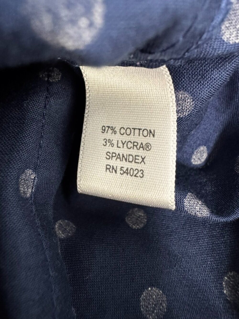 Banana Republic Women's Long Sleeve Button-Down Blue Polka Dot Fitted - Size 10 - Picture 6 of 8